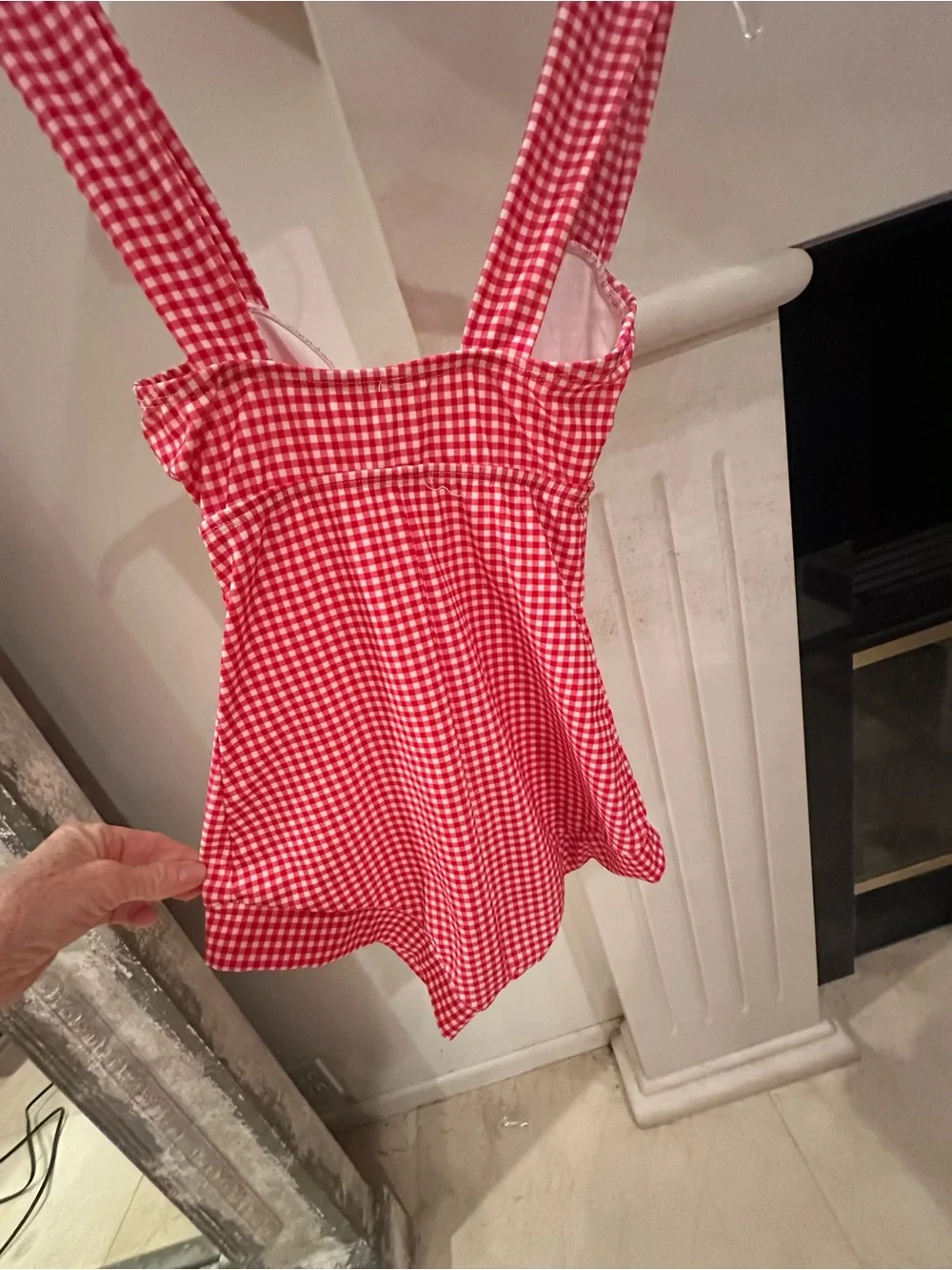 Lux Red Gingham One-Piece Swimsuit with Front Bow